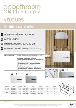 Meuble et colonne à suspendre Velours | BATHROOM THERAPY