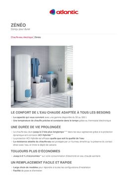 Chauffe-eau électrique à système de protection dynamique | Zeneo