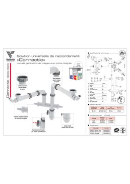 Tubulure et siphon sans serrage ni collage pour évier | Connectic 7805