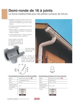 Gouttière pour toitures de petite surface | Gouttière demi-ronde de 16