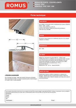 Seuils de porte en aluminium pour revêtements de sols | PPS