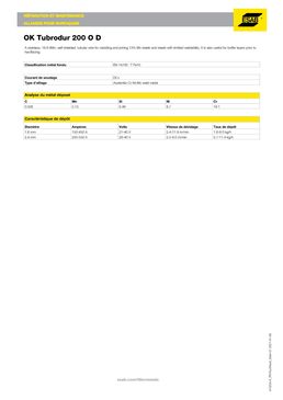 Fils de soudage fourrés rechargement | OK Tubrodur 200 O D 