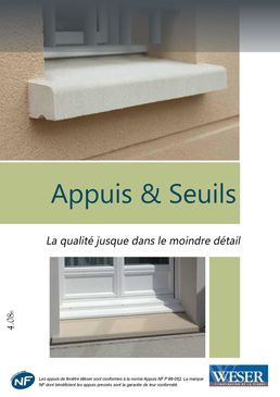 Gamme d'appuis de fenêtre ou de porte en béton hydrofugé | WESER