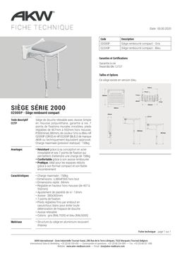 Siège rembourré compact pour sanitaire PMR | Série 2000