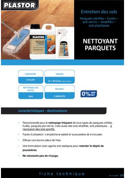 Nettoyant parquet pour usage quotidien | PLASTOR 