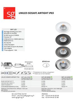 Spot LED encastrable 10W pour utilisation intérieure ou extérieure | UNITED ISOSAFE AIRTIGHT IP65