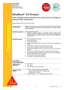 Colle pour parquet massif et contrecollé | Sikabond 54 parquet