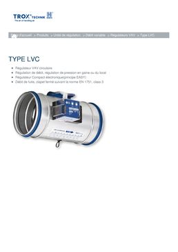 Régulateur à débit variable compact LVC-Lowvelocity pour systèmes à faible vitesse | LVC LowVelocity