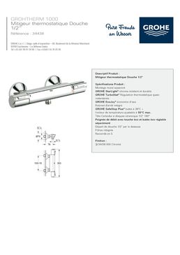 Mitigeur thermostatique de douche 1/2 | Grohtherm 1000