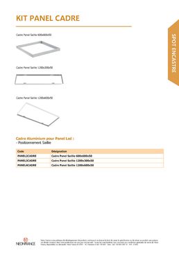 Cadre Aluminium pour Panel Led | KIT PANEL CADRE