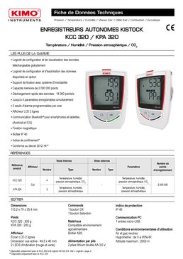 Enregistreur autonome de température, hygrométrie, pression atmosphérique et CO2 | KCC 320  