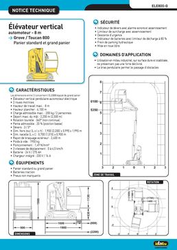 Elévateur vertical automoteur électrique jusqu'à 8 m de hauteur | ELE800