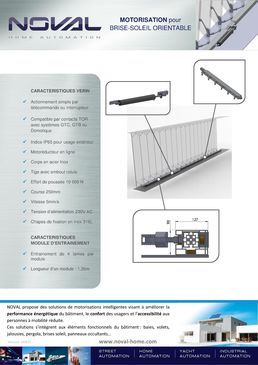 Motorisation pour brises soleils orientables | BSO