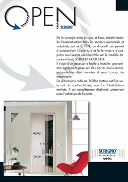 Dispositif Scrigno d’automatisation pour portes coulissantes | Open