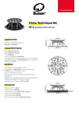 Plot réglable de 55 à 85 mm pour les terrasses hors standard | BC-3