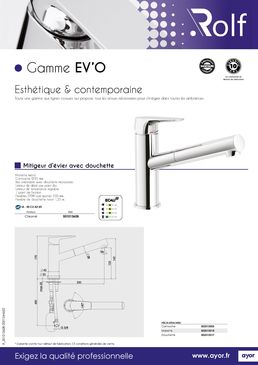 Mitigeur d’évier à bec orientable avec douchette incorporée Ev'O | ROLF