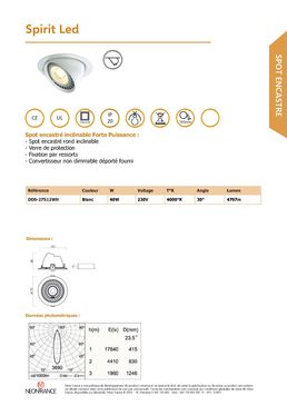 Spot encastré inclinable Spirit Led | DDS-27512WH