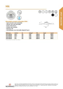 Downlight encastré orientable IP44 | HIT