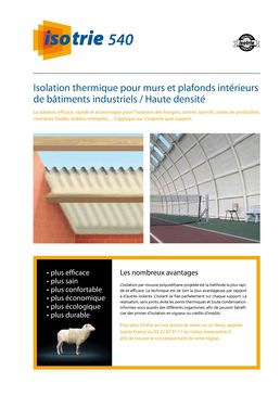 Isolation thermique haute densité pour murs et plafonds industriels | Isotrie 540