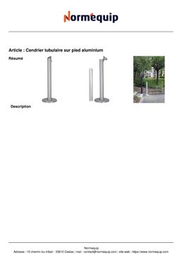 Cendrier tubulaire sur pied aluminium