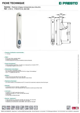 Panneau de douche thermostatique pour collectivités | DL 800 S