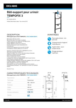 Bâti-support pour urinoir TEMPOFIX 3 en acier époxy | TEMPOFIX 3 