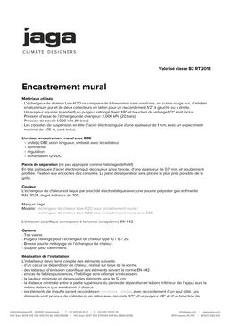 Encastrement mural