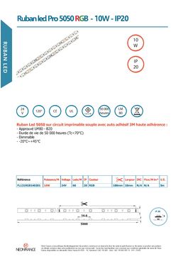 Ruban led sur circuit imprimable souple- 10W - IP20 | Pro 5050 RGB