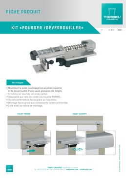 Kit Pousser / Déverrouiller pour volets coulissants | TORBEL