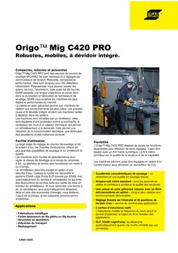 Poste de soudage MIG | OrigoMig C420 PRO/C420w PRO