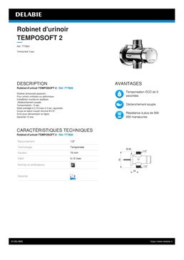 Robinet d'urinoir temporisé apparent | TEMPOSOFT 2 Réf. 777800