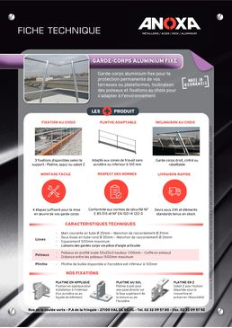 Garde-corps autoportant en aluminium | ANOXA