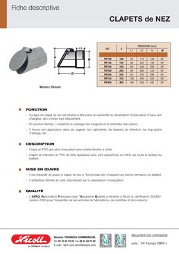 Clapet anti-refoulement pour extrémité de canalisation d'eaux non chargées | Clapet de nez