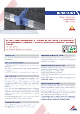 Peinture intumescente monocomposant en phase aqueuse | INNOPAINT