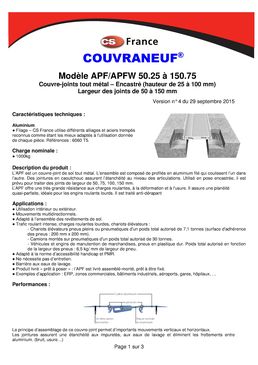 Couvre-joints de dilatation en métal pour sols | Gamme APF