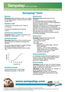 Revêtement isolant pour murs et plafonds | Sempatap 5 mm