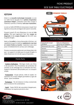 Scie sur table électrique pour découpe de tout type de carrelage | iQTS244 