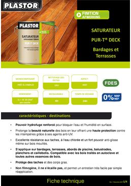 Saturateur anti UV terrasses et bardages | PUR-T DECK