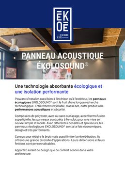 Panneau absorbant et écologique pour intérieur ou extérieur | EKOLOSOUND