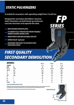 Broyeur fixe HAMMER pour mini pelles de 3 à 10 T | FP03