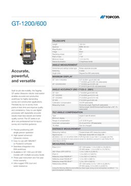 Station totale pour topographie et implantation rapide | GT-1200/600