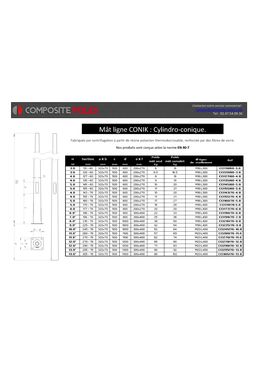 Mât composite de section conique résistant et léger | MÂT COMPOSITE CONIK