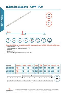 Ruban led 3528 Pro - 4.8W - IP20 | Néon France