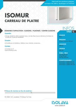 Carreau de plâtre | ISOMUR-ISOMUR LEGER