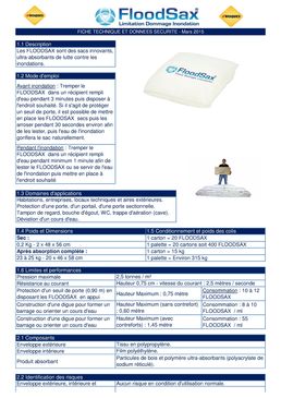 Sac absorbant anti-inondation rempli de particules de bois et polymères | Floodsax