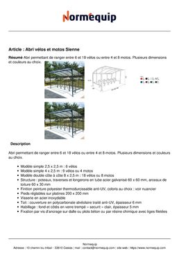 Abri vélos et motos Sienne