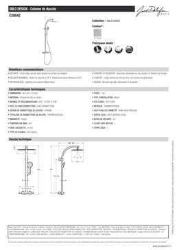 Colonne de douche thermostatique avec douchette et pomme de tête | Oblo Design