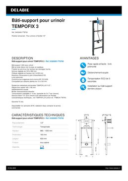 Bâti-support pour urinoir | TEMPOFIX 3 Réf. 543006-778700 / 543006D-778700