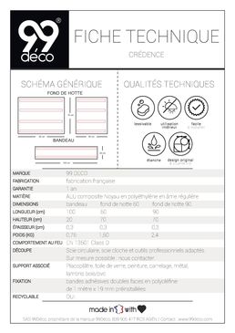 Crédence de cuisine en ALU composite prête à poser | Carreaux de ciment (  plusieurs modèles disponibles ) 