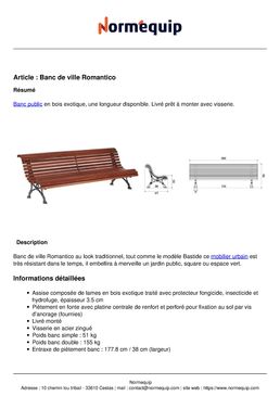 Banc de ville Romantico